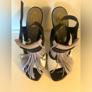 Tod’s fringe heels, size 38.5